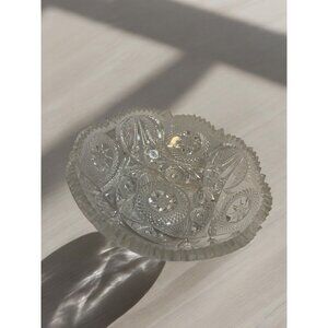 Vintage American Brilliant Cut Glass10 In Bowl Stratus Cluster Premium Quality